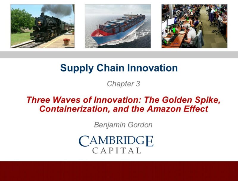 Supply Chain Innovation, Chapter 3: Three Waves of Innovation, The Golden Spike, Containerization, and the Amazon Effect, by Benjamin Gordon