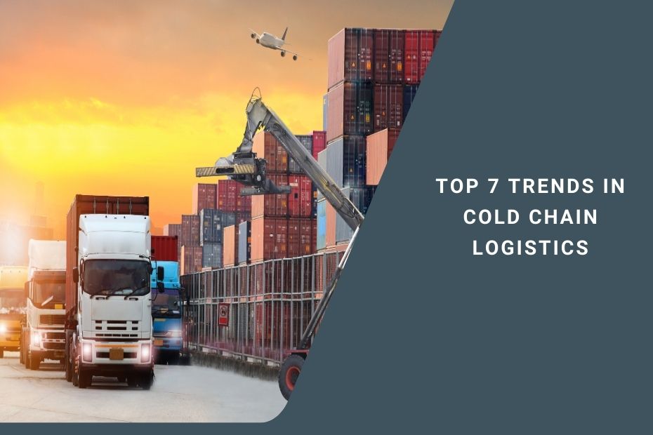 Cold chain logistics truck transporting temperature-sensitive goods with real-time tracking