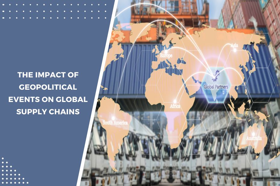 A logistics manager analyzing a global supply chain map affected by geopolitical events