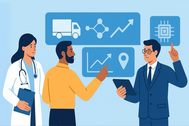 Supply chain professionals using healthcare and tech innovations